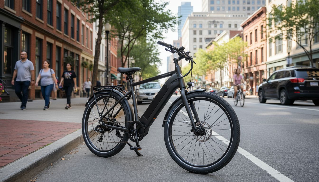 The UrbanGlide Pro e-bike in a city street setting.