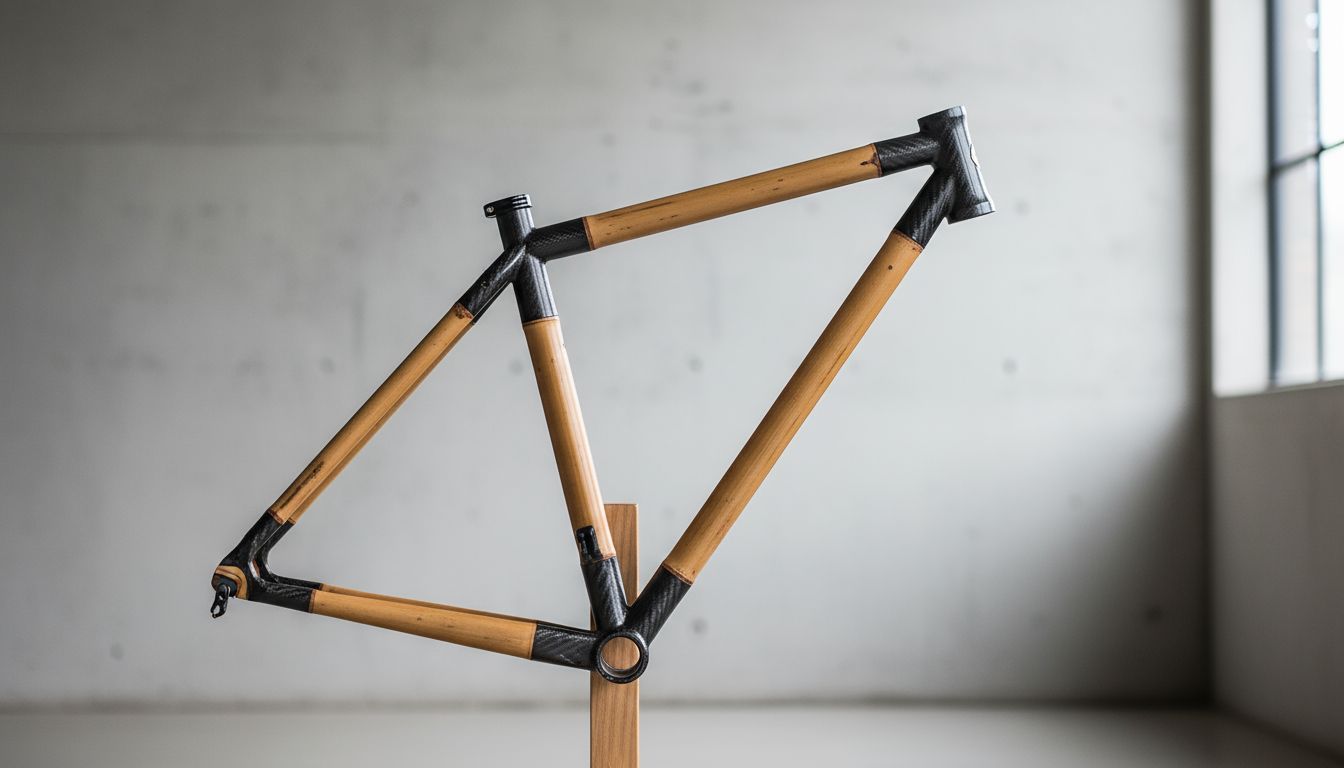 A bicycle frame made from sustainable bamboo material