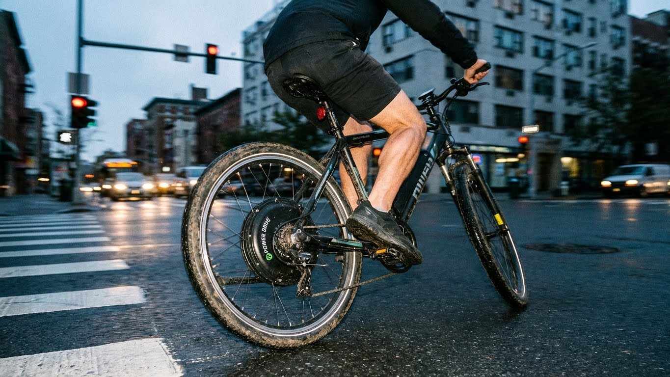 Vista affiancata di un motore al mozzo posteriore e un motore centrale