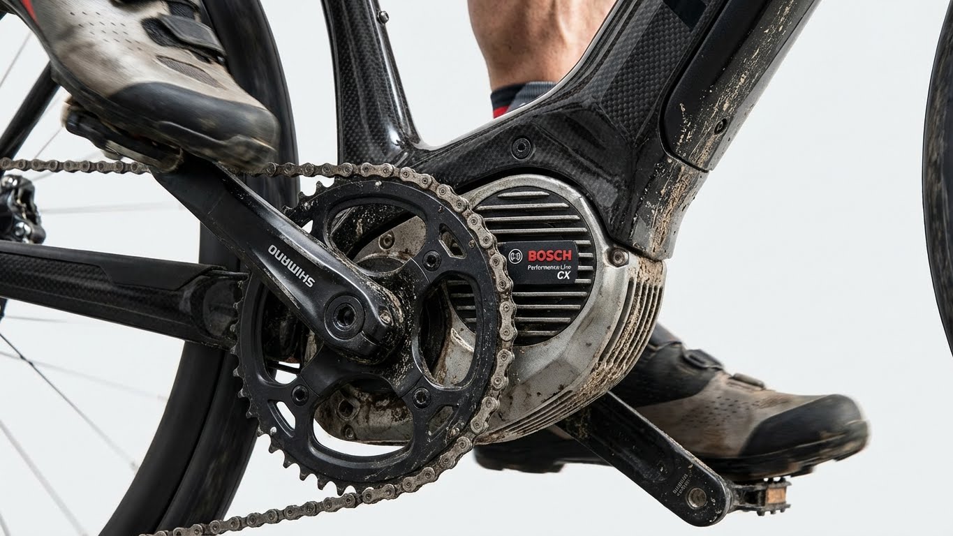 Pantalla de bicicleta eléctrica mostrando icono de batería baja