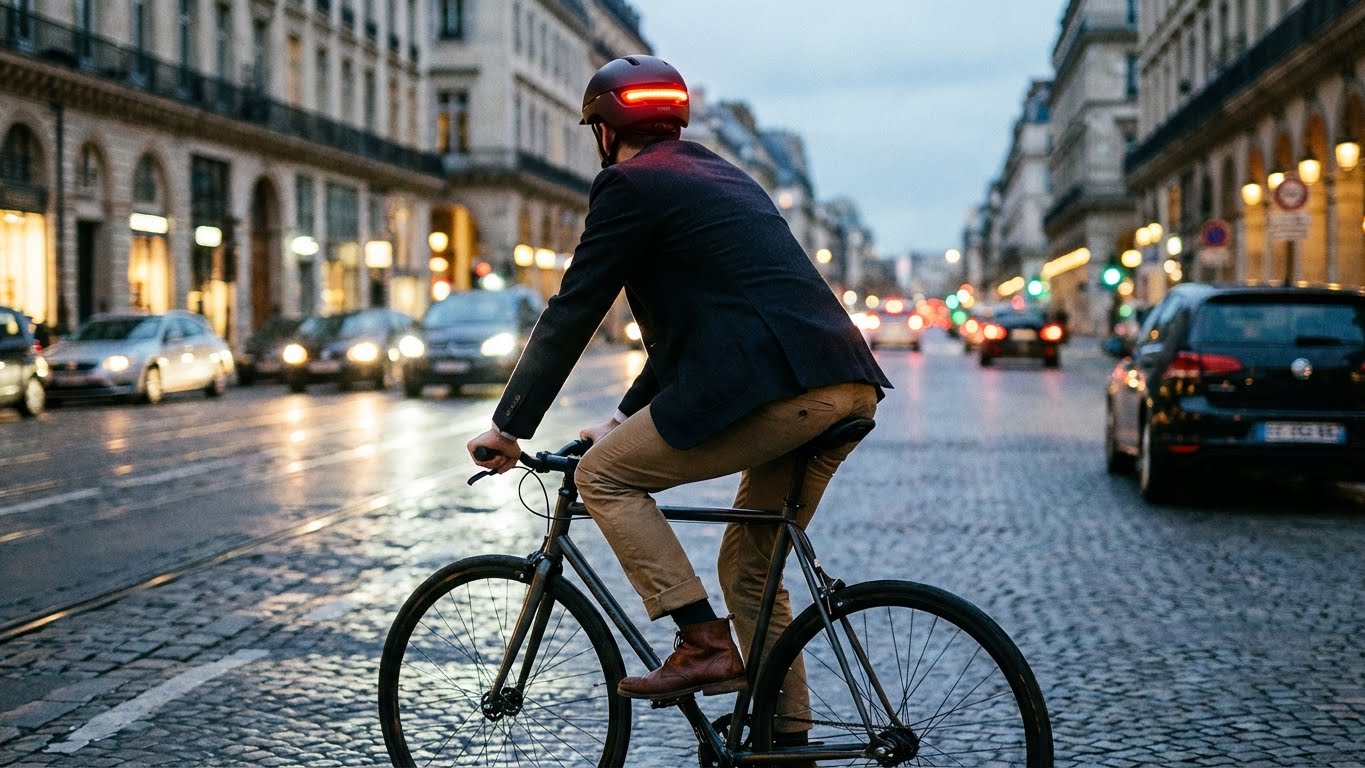 Mountainbiker met een full-face enduro helm